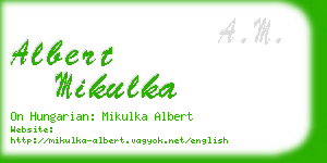 albert mikulka business card